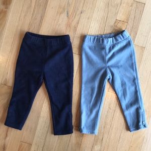 2 pairs GAP girl fleece pants, zipper bottoms, NWT